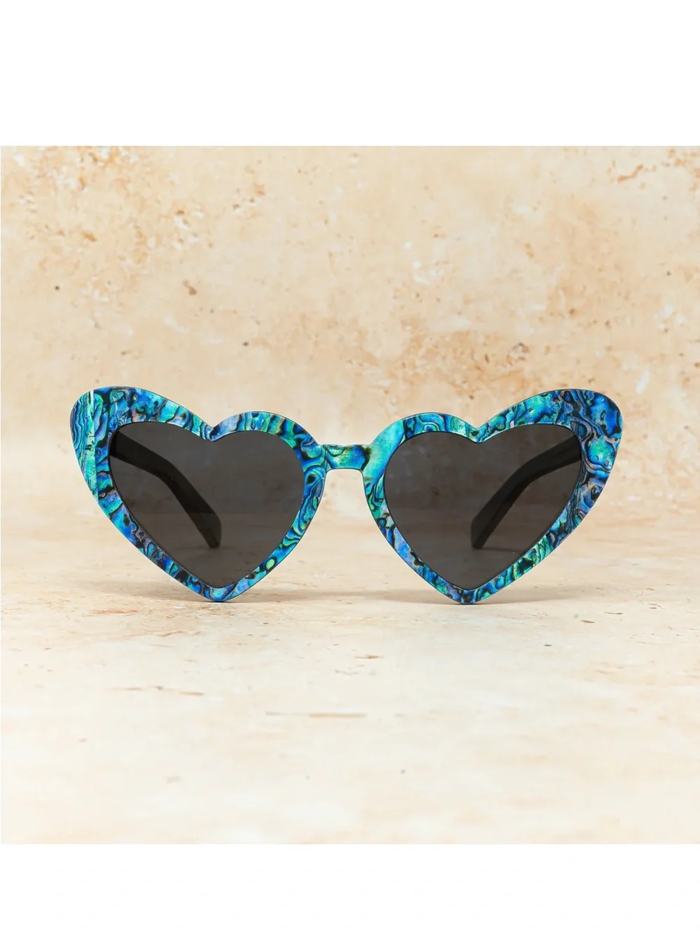 SLYK Shades- Heart-Shaped Blue Patterned Sunglasses - Women Accessories